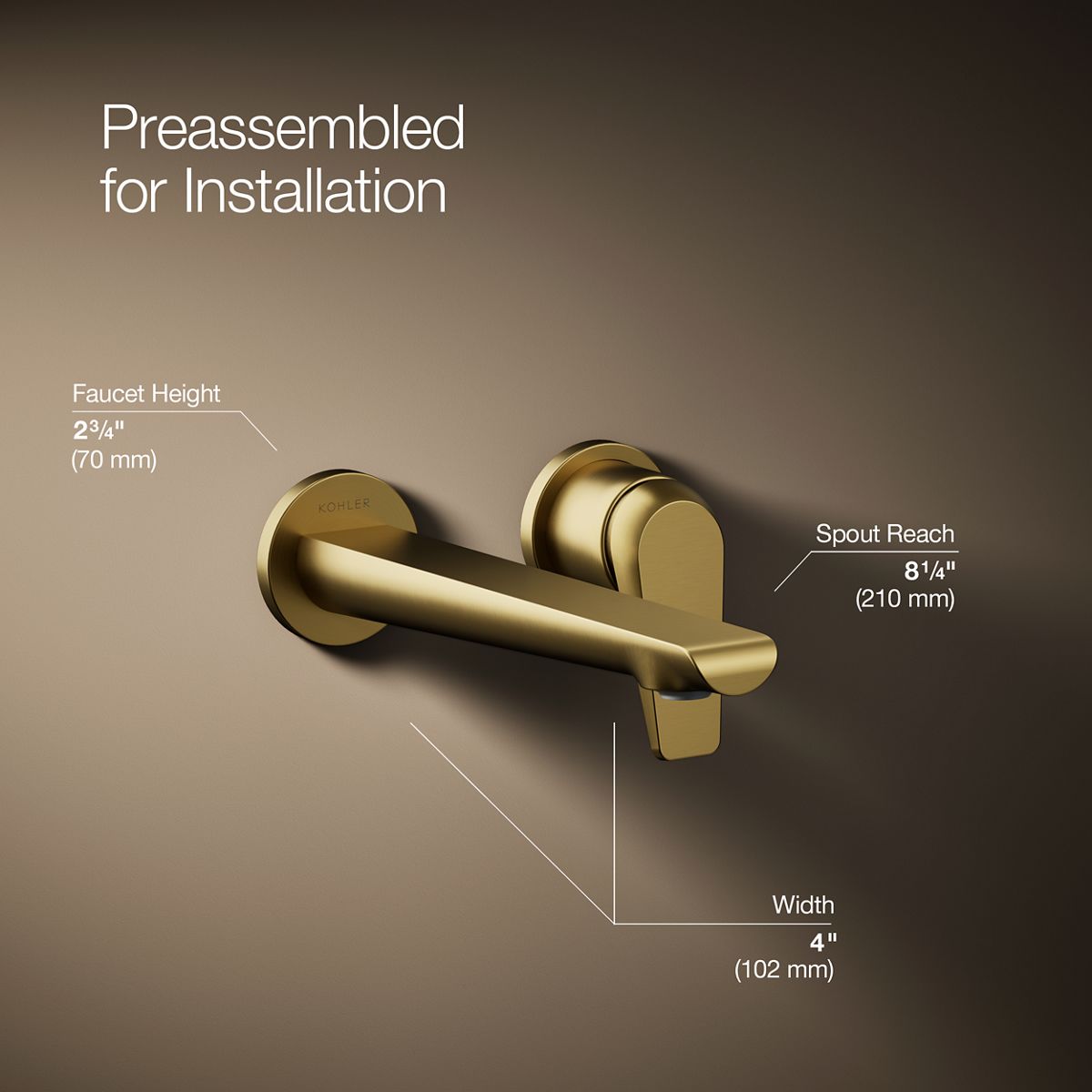 Avid® Wall-mount bathroom sink faucet, 1.2 gpm