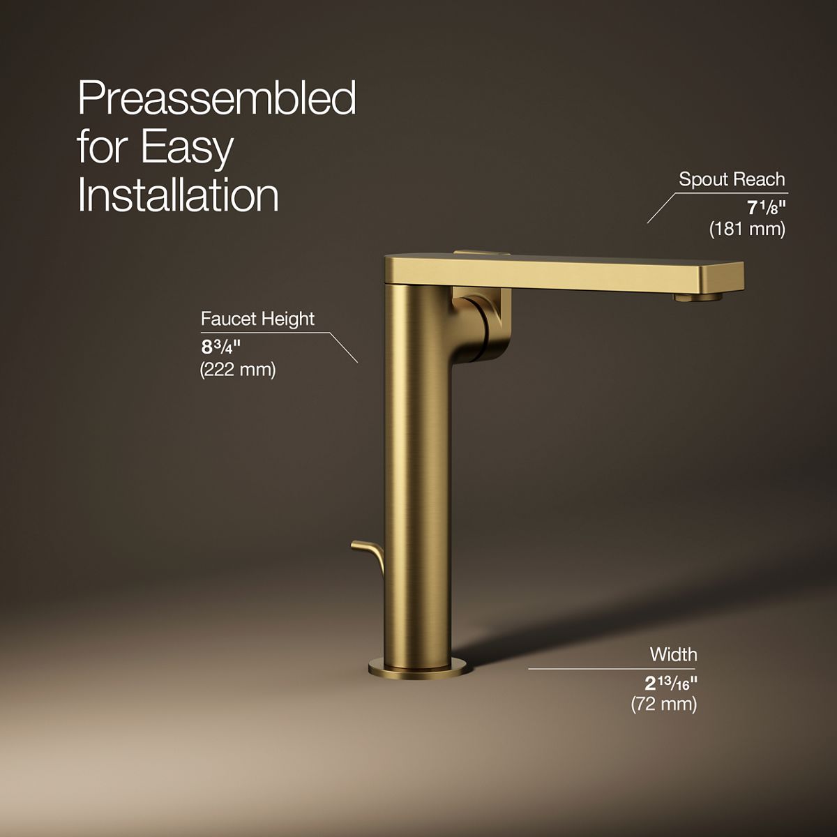 Composed® Tall single-handle bathroom sink faucet with Lever handle, 1.2 gpm