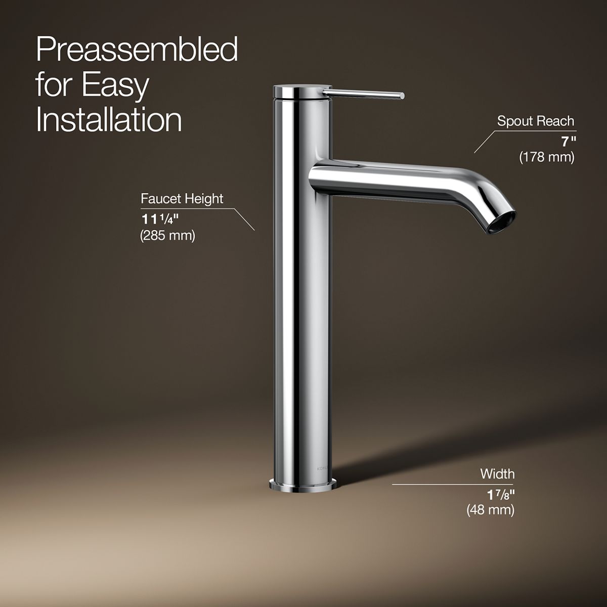 Components® Tall single-handle bathroom sink faucet, 1.2 gpm