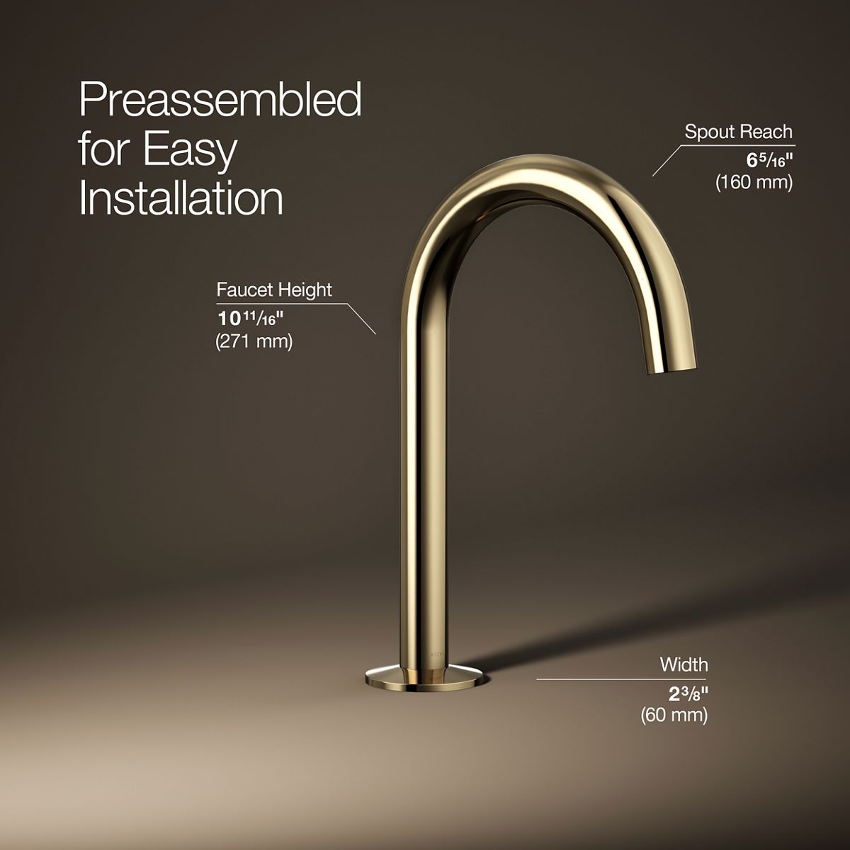 Components® Bathroom sink faucet spout with Tube design, 1.2 gpm