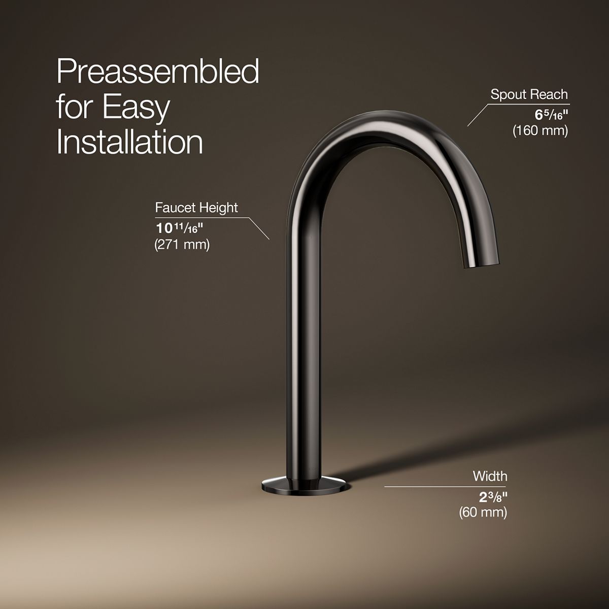 Components® Bathroom sink faucet spout with Tube design, 1.2 gpm