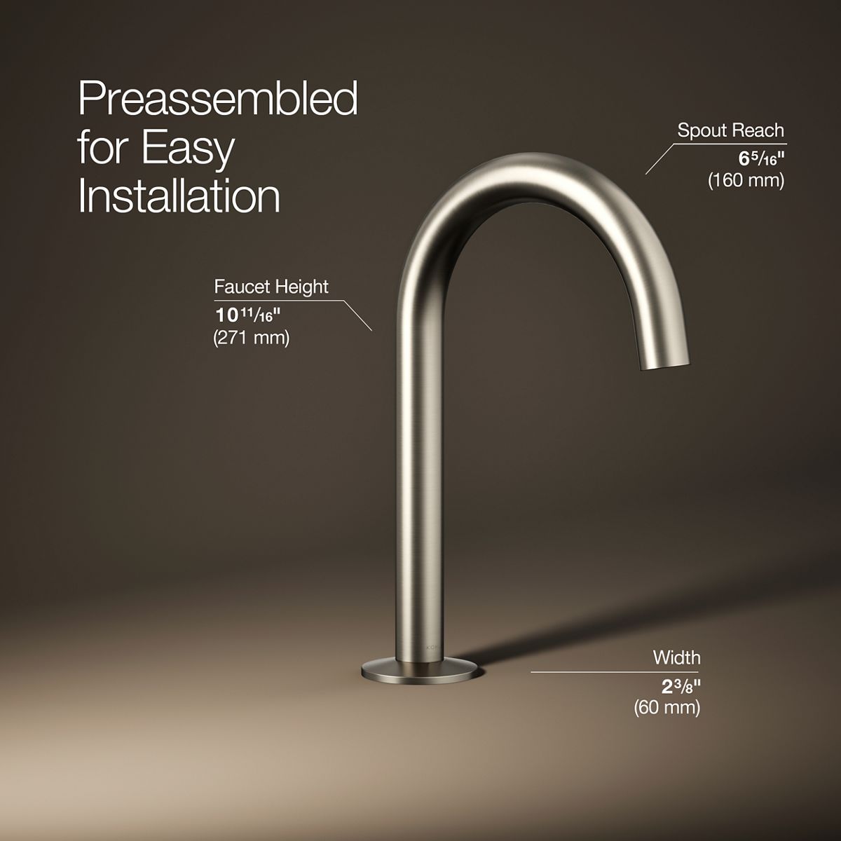 Components® Bathroom sink faucet spout with Tube design, 1.2 gpm