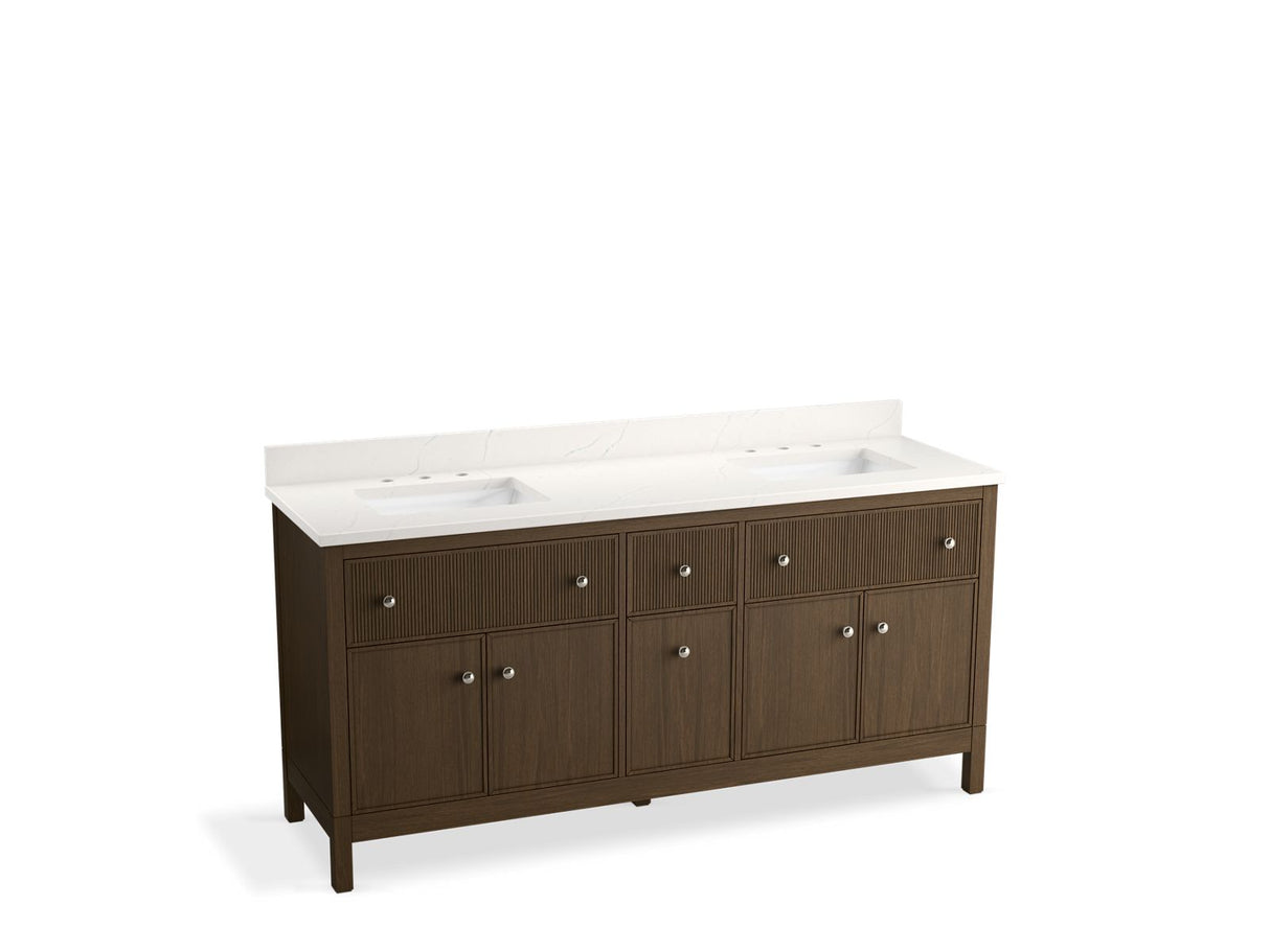 Malin™ by Studio McGee 72" bathroom vanity cabinet with sinks and quartz top