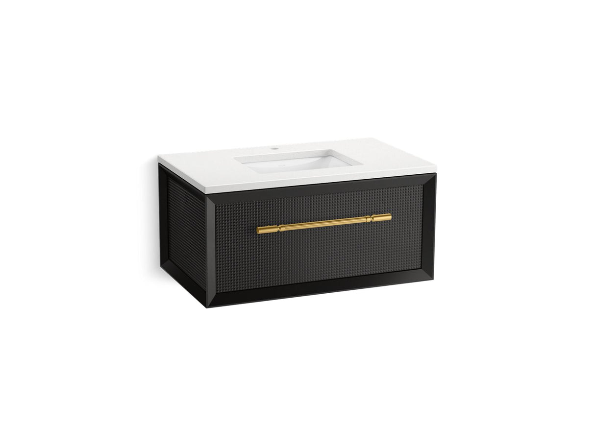 Enivo® 36" wall-hung bathroom vanity cabinet with sink and quartz top