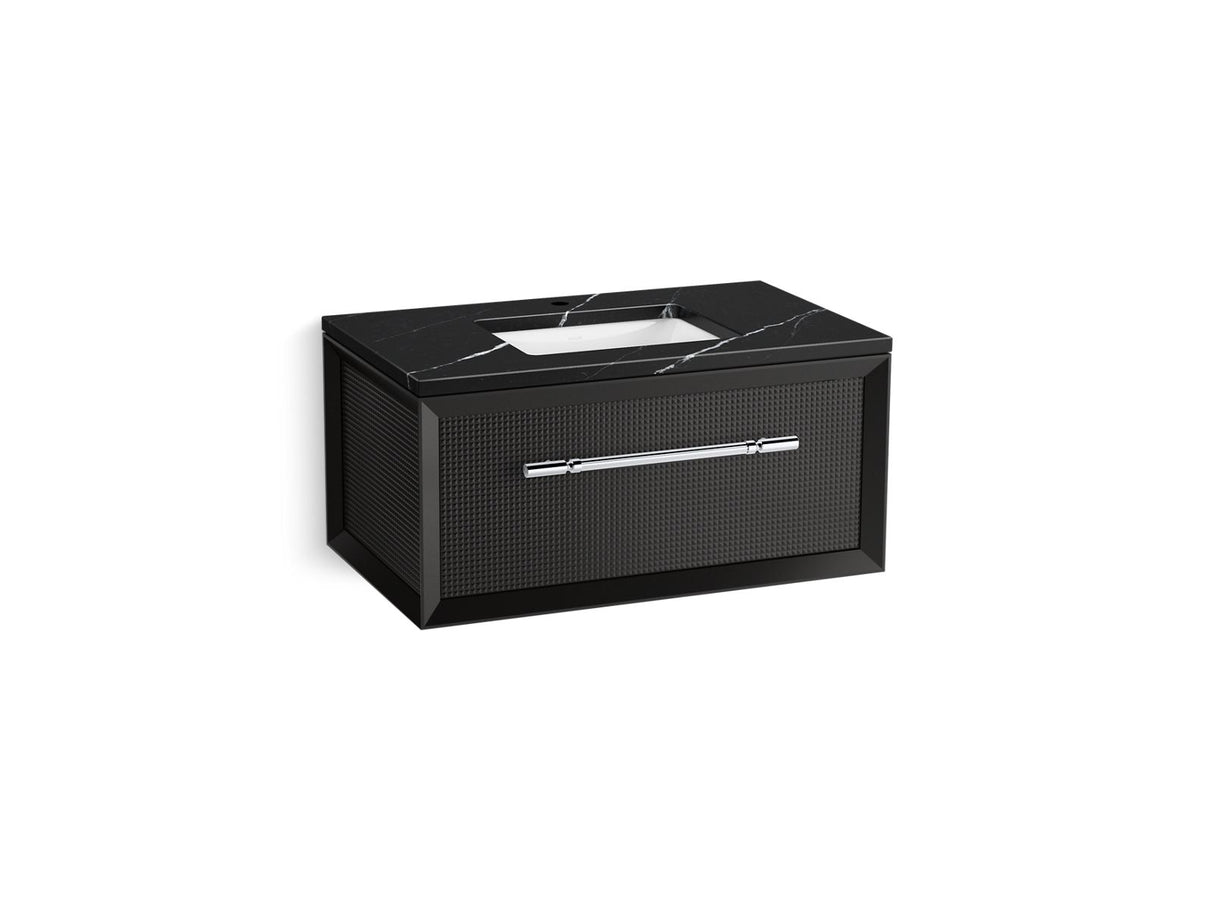 Enivo® 36" wall-hung bathroom vanity cabinet with sink and quartz top