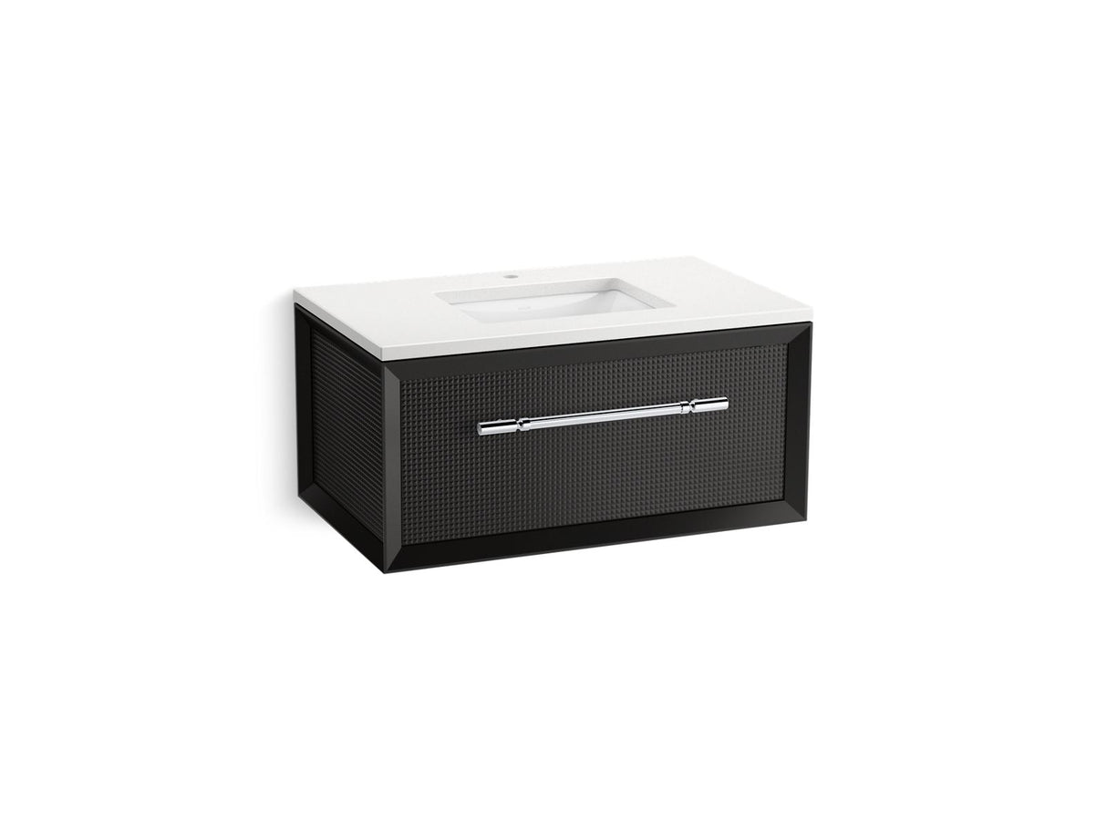 Enivo® 36" wall-hung bathroom vanity cabinet with sink and quartz top
