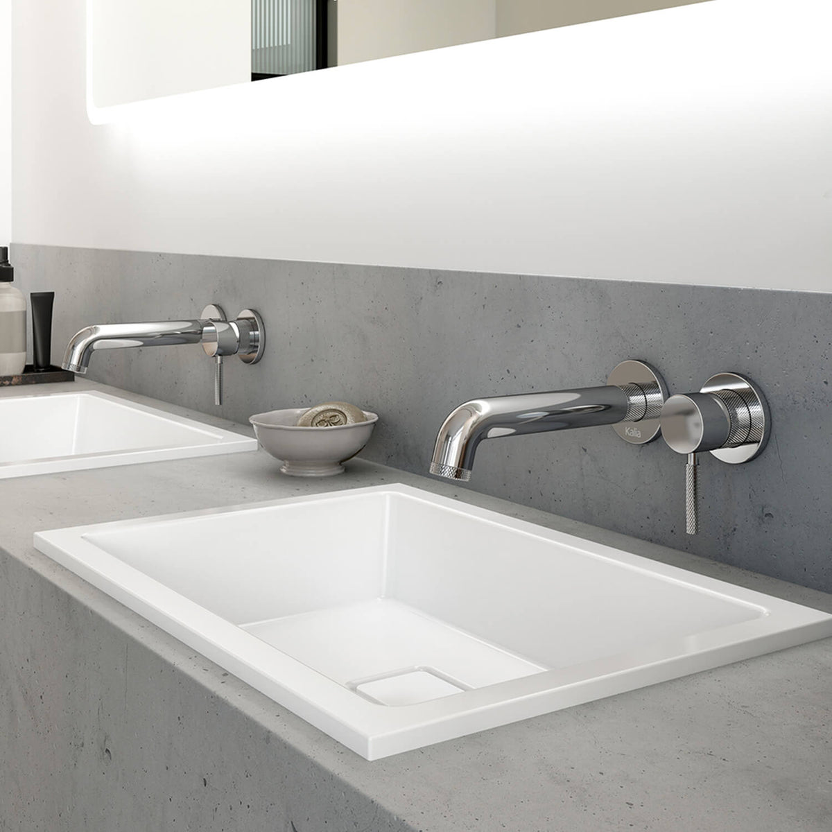 PRECISO Wallmount Lavatory Faucet Without Drain Chrome