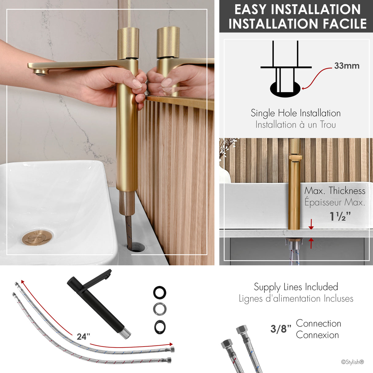 Single Handle 12 1/2" Vessel Bathroom Faucet