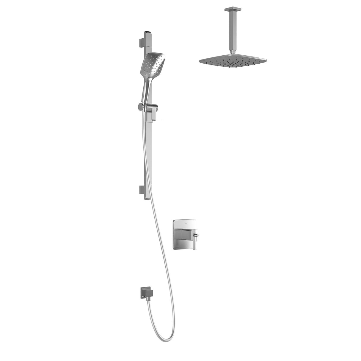 GRAFIK TCD1 PLUS (Valve Not Included) : AQUATONIK T/P Coaxial Shower System with Vertical Ceiling Arm Chrome