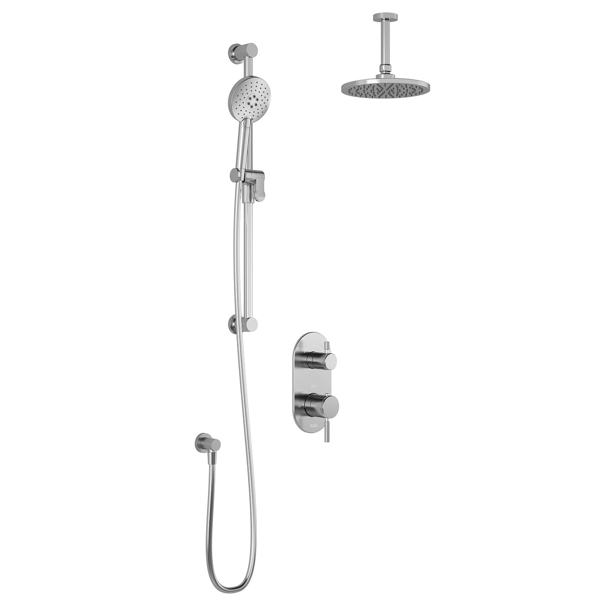 PRECISO TD2 (Valve Not Included) : AQUATONIK T/P with Diverter Shower System with Vertical Ceiling Arm Chrome