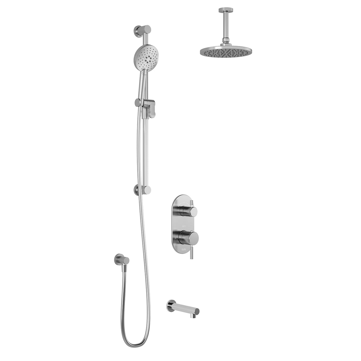 PRECISO TD3 (Valve Not Included) : AQUATONIK T/P with Diverter Shower System with Vertical Ceiling Arm Chrome