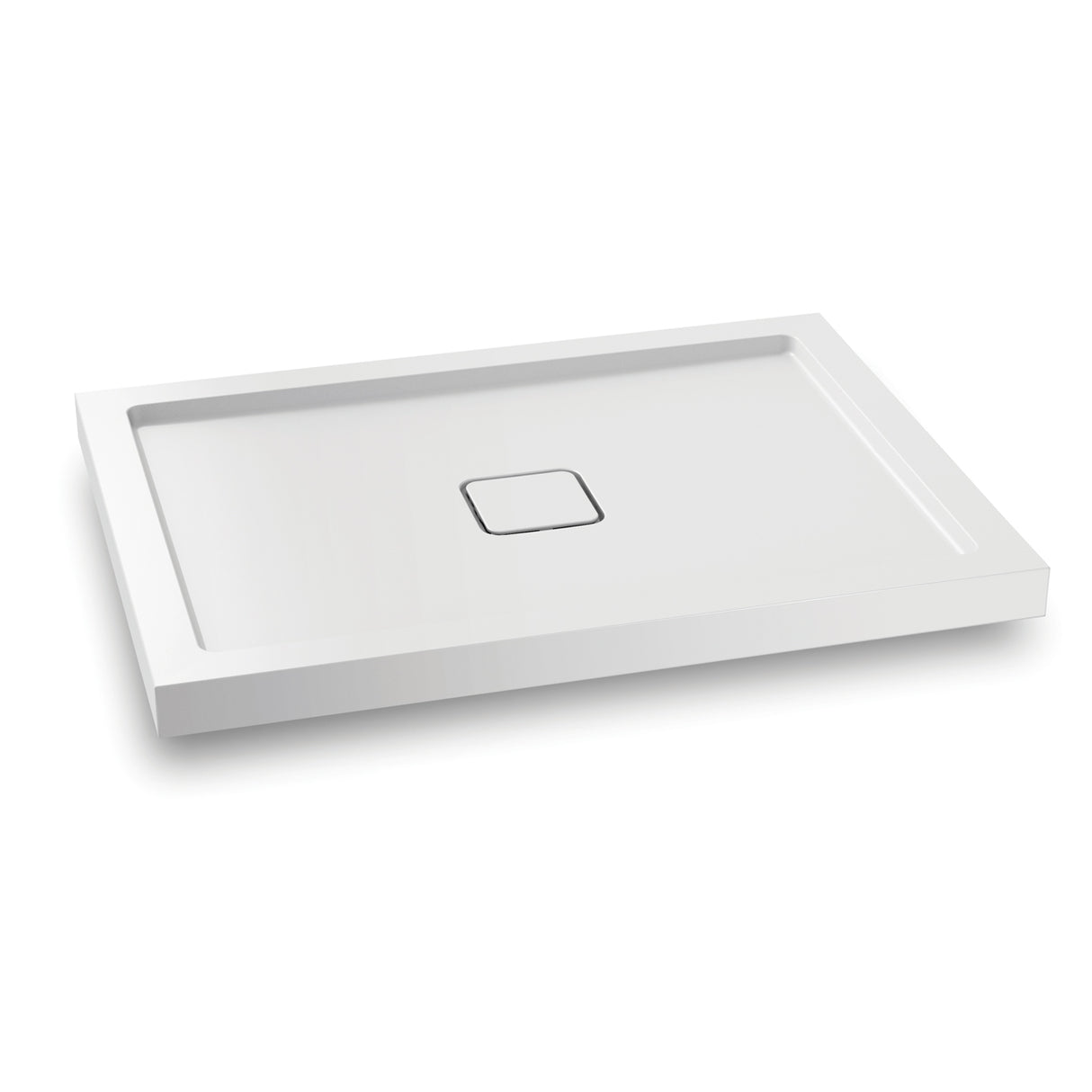 KOVER 48x36 Rectangular Acrylic Shower Base 48x36 with Central Drain (Aluminium Tiling Flange Kit Included)