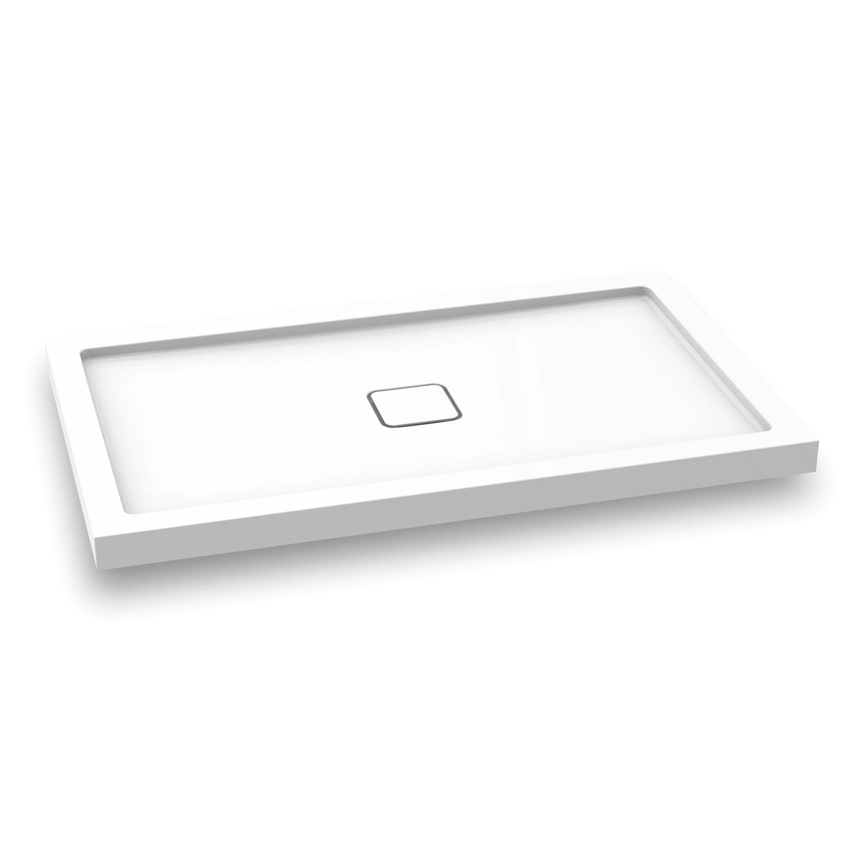 KOVER 60x36 Rectangular Acrylic Shower Base 60x36 with Central Drain (Aluminium Tiling Flange Kit Included)