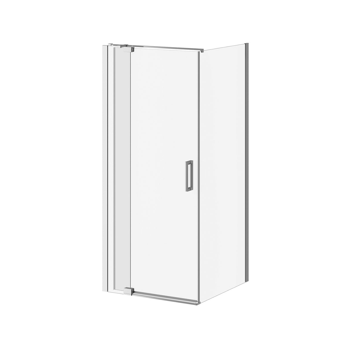 DISTINK (Box 1 of 2) 36 inchesx77 inches 2-Panel Pivot Shower Door for Corner Inst. (Reversible) Clear Duraclean Glass
