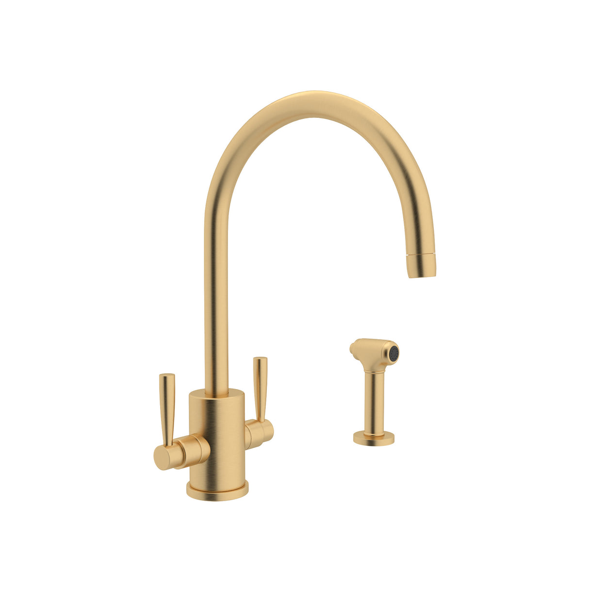 Holborn Two Handle Kitchen Faucet With C-Spout and Side Spray