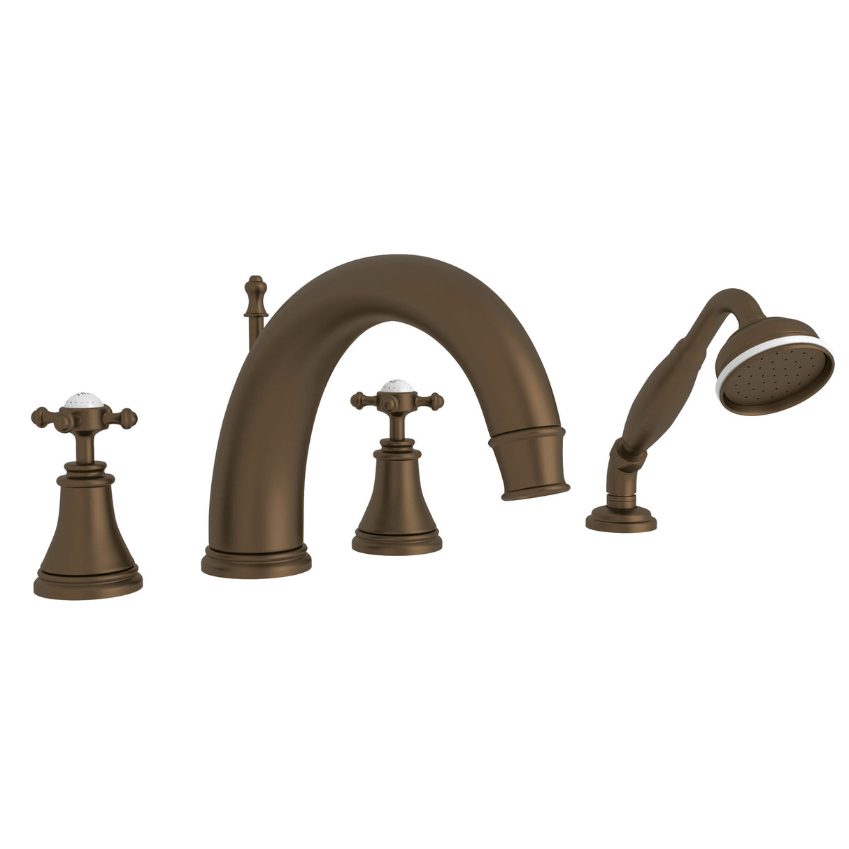 Georgian Era 4-Hole Deck-mount Tub Filler With C-Spout