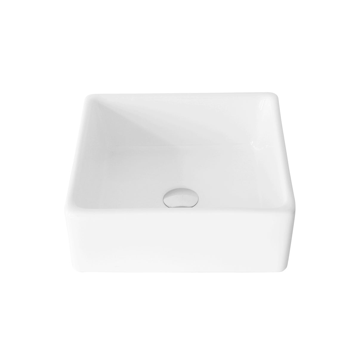 Stylish 15-inch Square Vessel Bathroom Sink - image 1