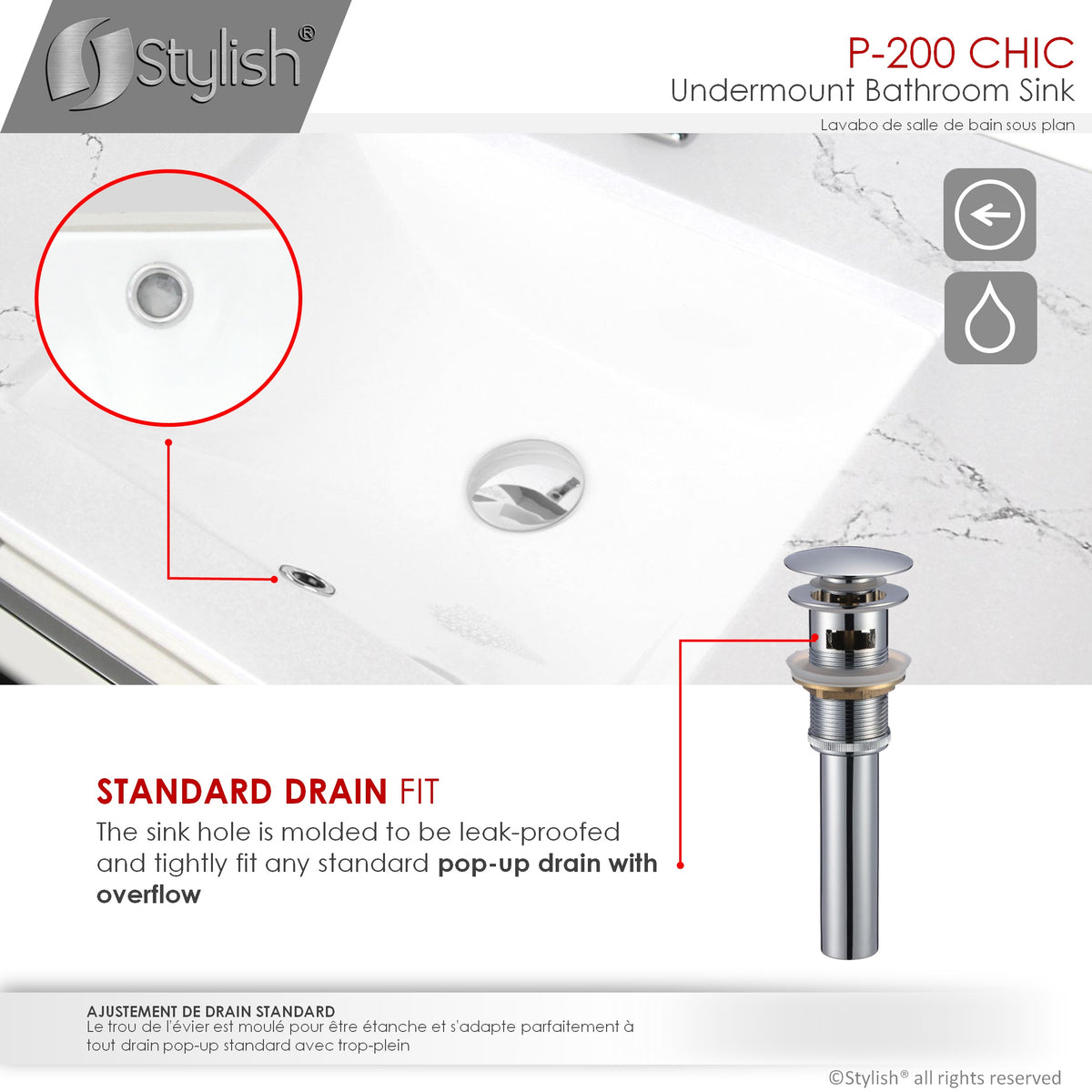 Stylish 20 3/4-inch Rectangular Undermount Bathroom Sink - image 5