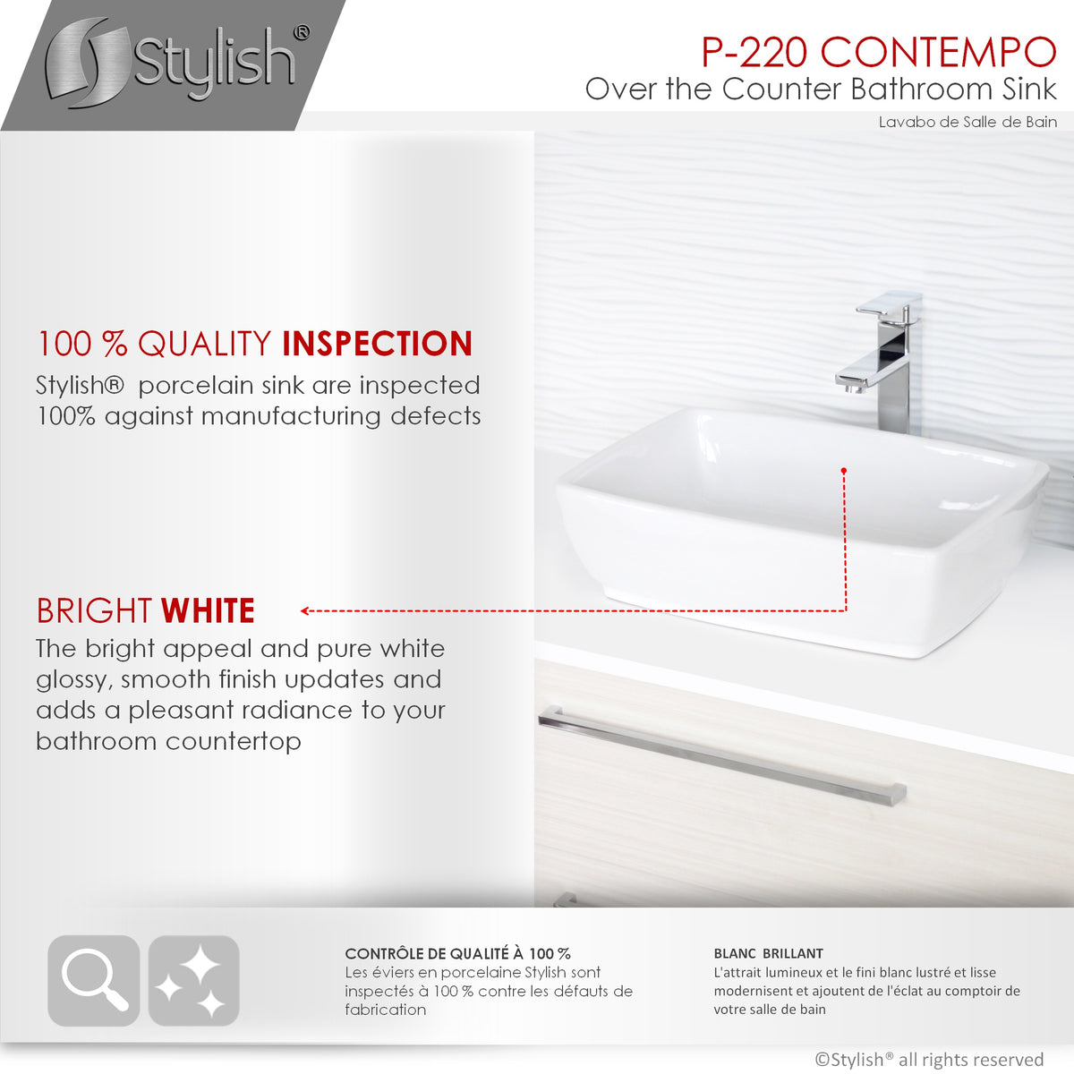 Stylish 19-inch Rectangular Vessel Bathroom Sink - image 4