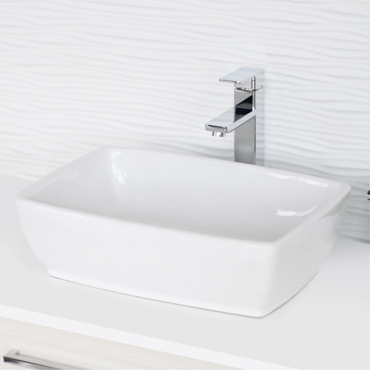 Stylish 19-inch Rectangular Vessel Bathroom Sink - image 9