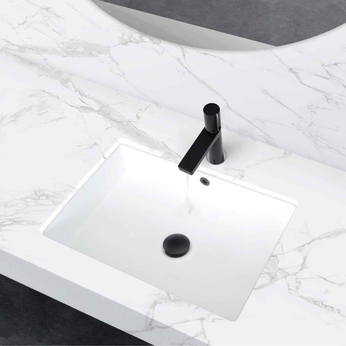 Stylish 24-inch Rectangular Undermount Ceramic Bathroom Sink - image 12