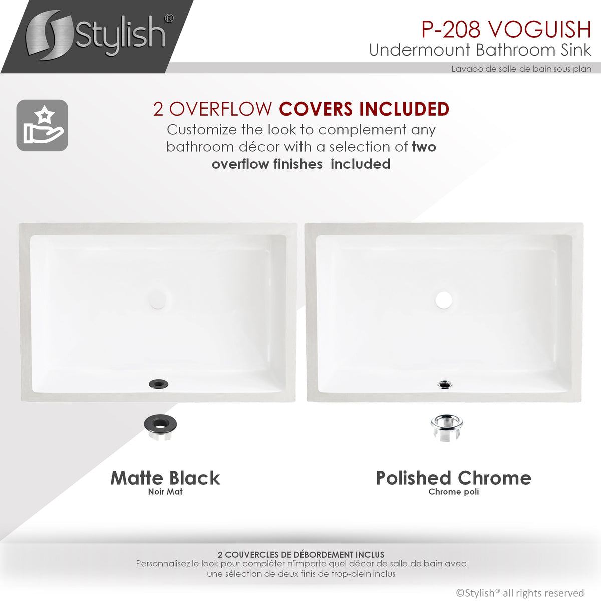 Stylish 24-inch Rectangular Undermount Ceramic Bathroom Sink - image 8