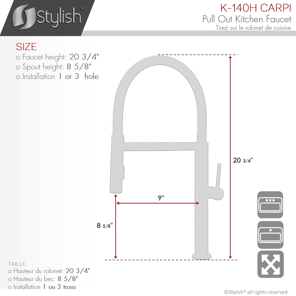Stylish Single Handle Pull-Out Kitchen Faucet Dual Mode - image 4