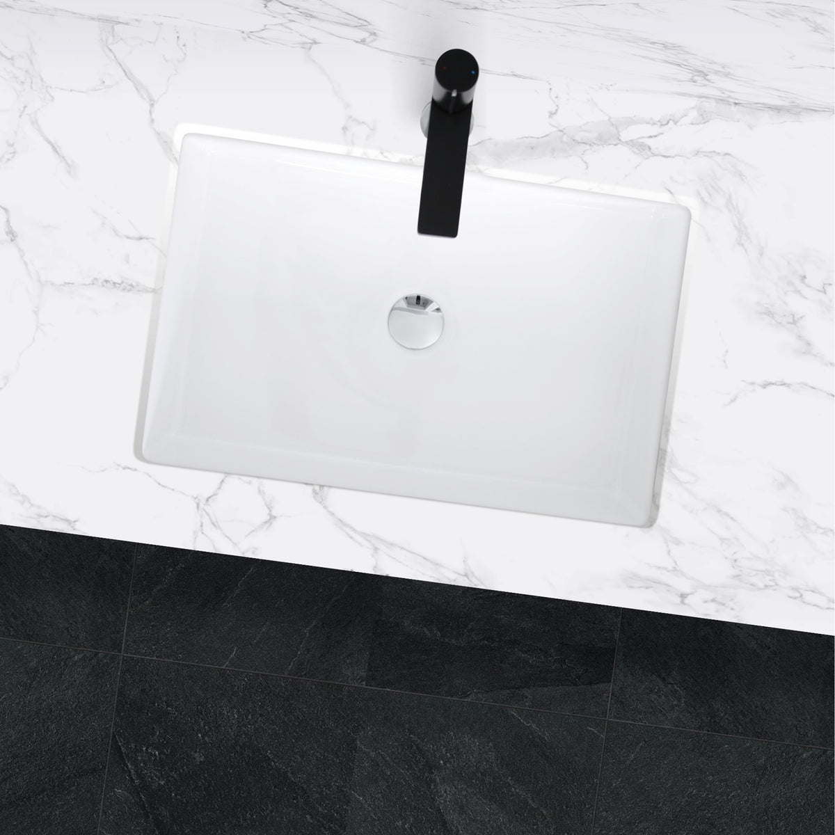 Stylish 24-inch Rectangular Undermount Ceramic Bathroom Sink - image 11