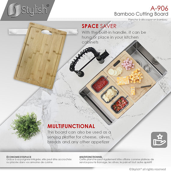Workstation Sink Bamboo Cutting Board A-906
