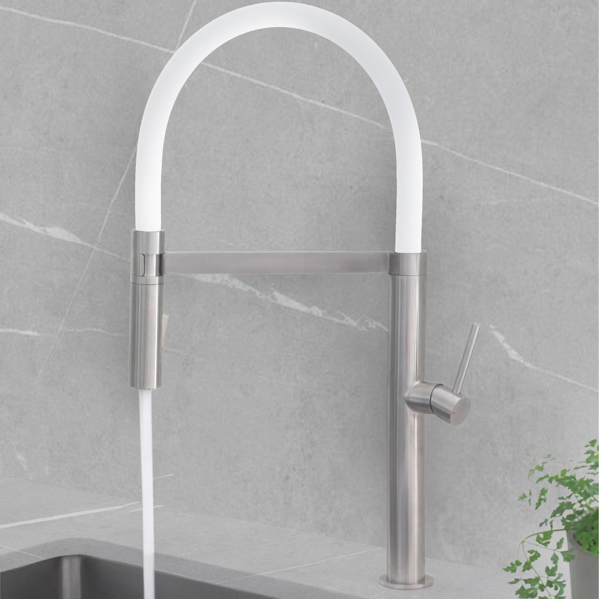 Stylish Single Handle Pull-Out Kitchen Faucet Dual Mode - image 11