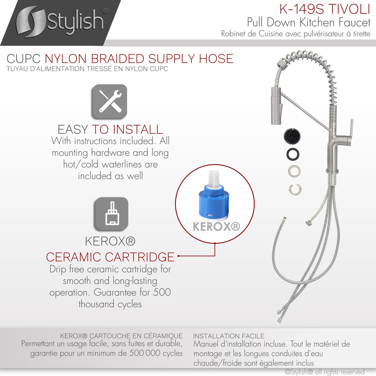 Stylish Pull-Down Kitchen Faucet Single Handle Dual Mode - image 10
