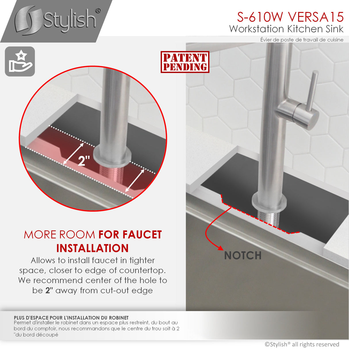 STYLISH 15 inch Workstation Single Bowl Undermount 16 Gauge Stainless Steel Kitchen Sink with Built in Accessories