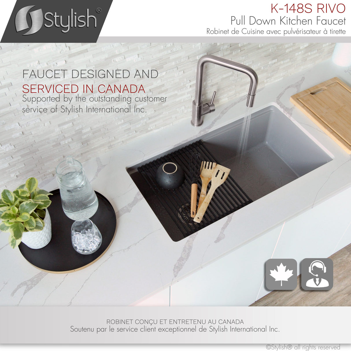 Stylish Brushed Gold Pull-Down Kitchen Faucet Single Handle - image 12