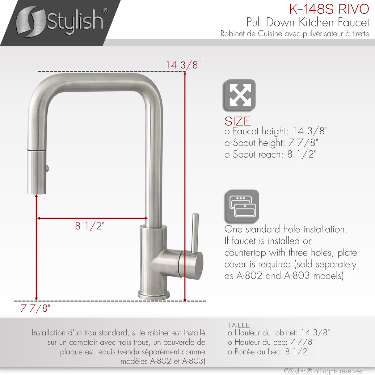 Stylish Brushed Gold Pull-Down Kitchen Faucet Single Handle - image 4