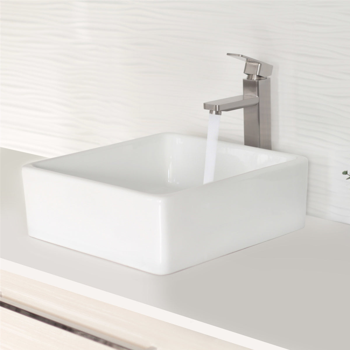 Stylish 15-inch Square Vessel Bathroom Sink - image 9