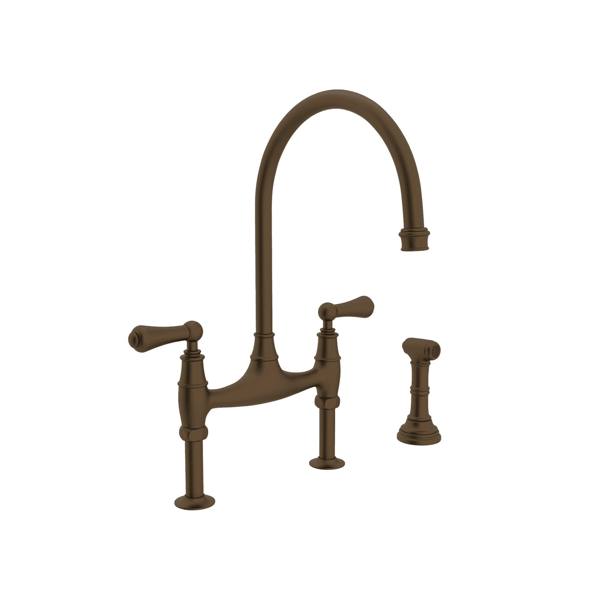Georgian Era Bridge Kitchen Faucet With Side Spray