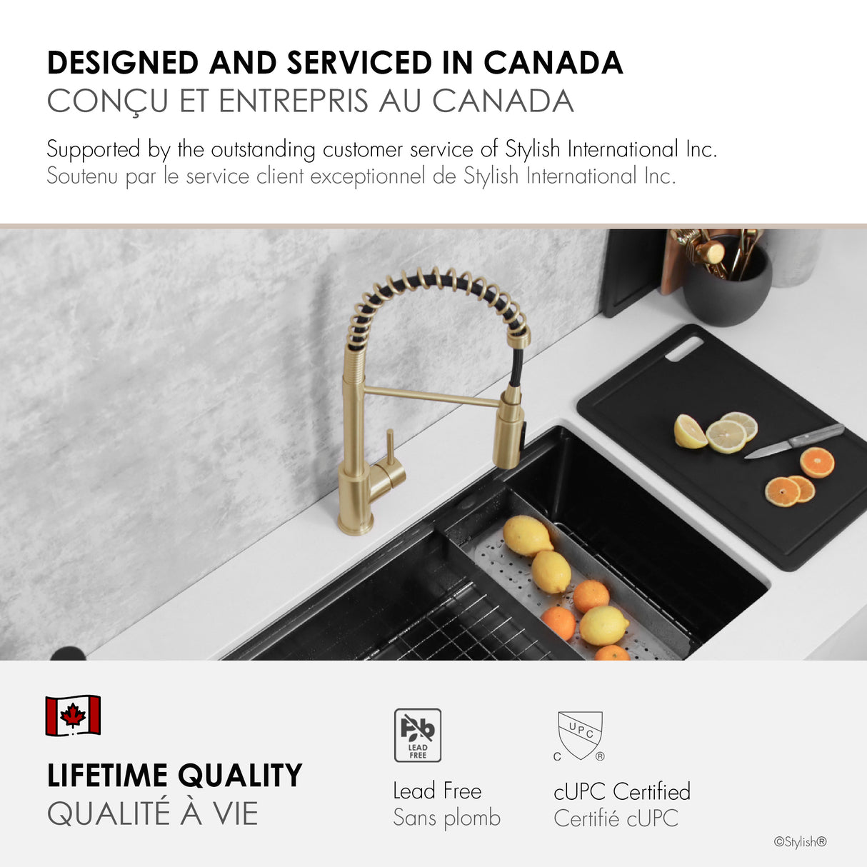 Milano Pull-Down Kitchen Faucet with water filter. Stainless Steel Gold