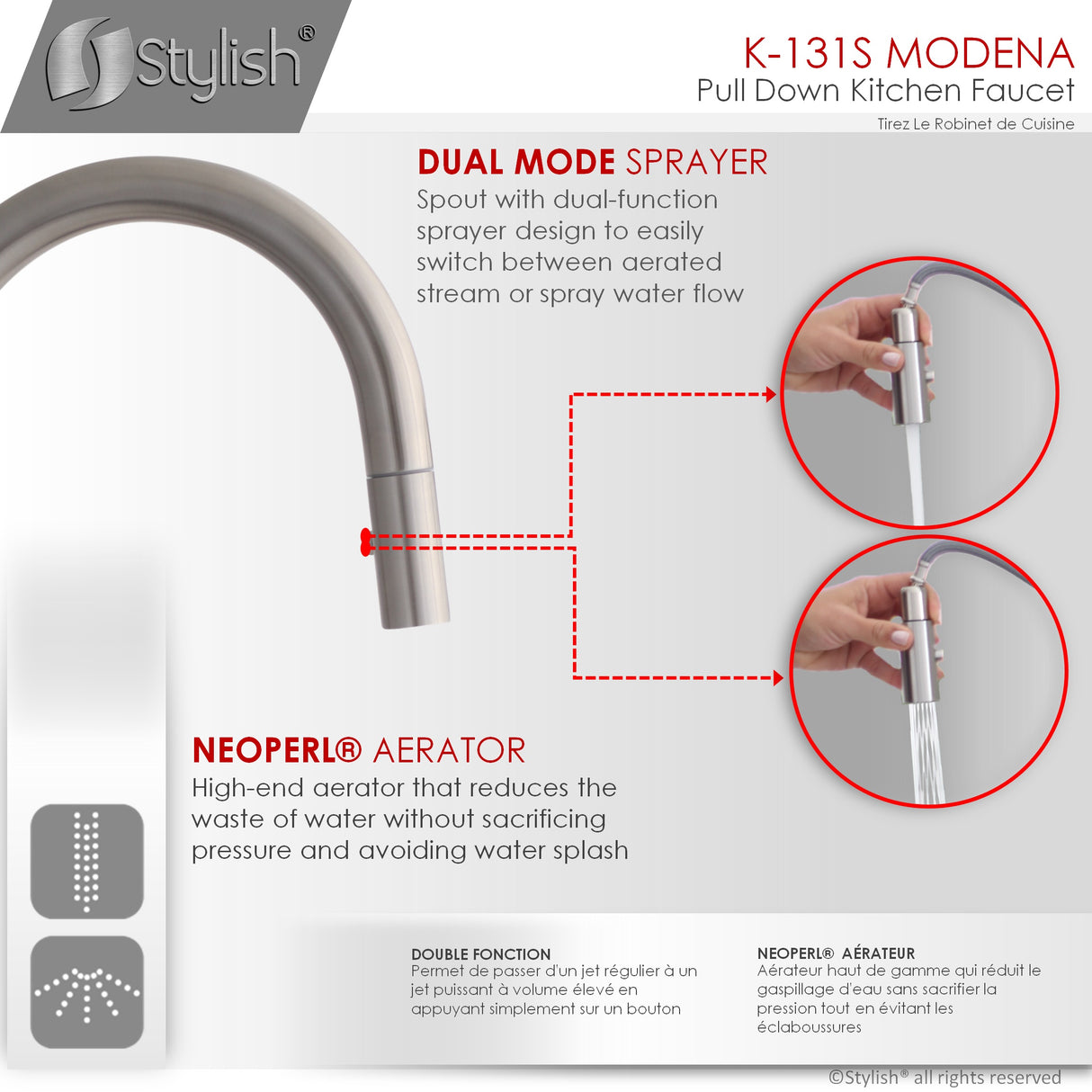Single Handle Pull Down Kitchen Faucet