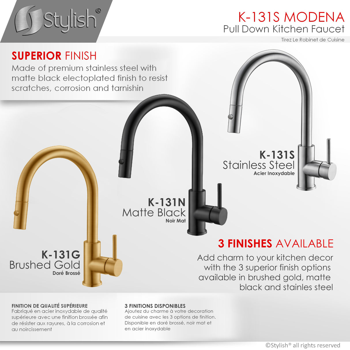 Single Handle Pull Down Kitchen Faucet