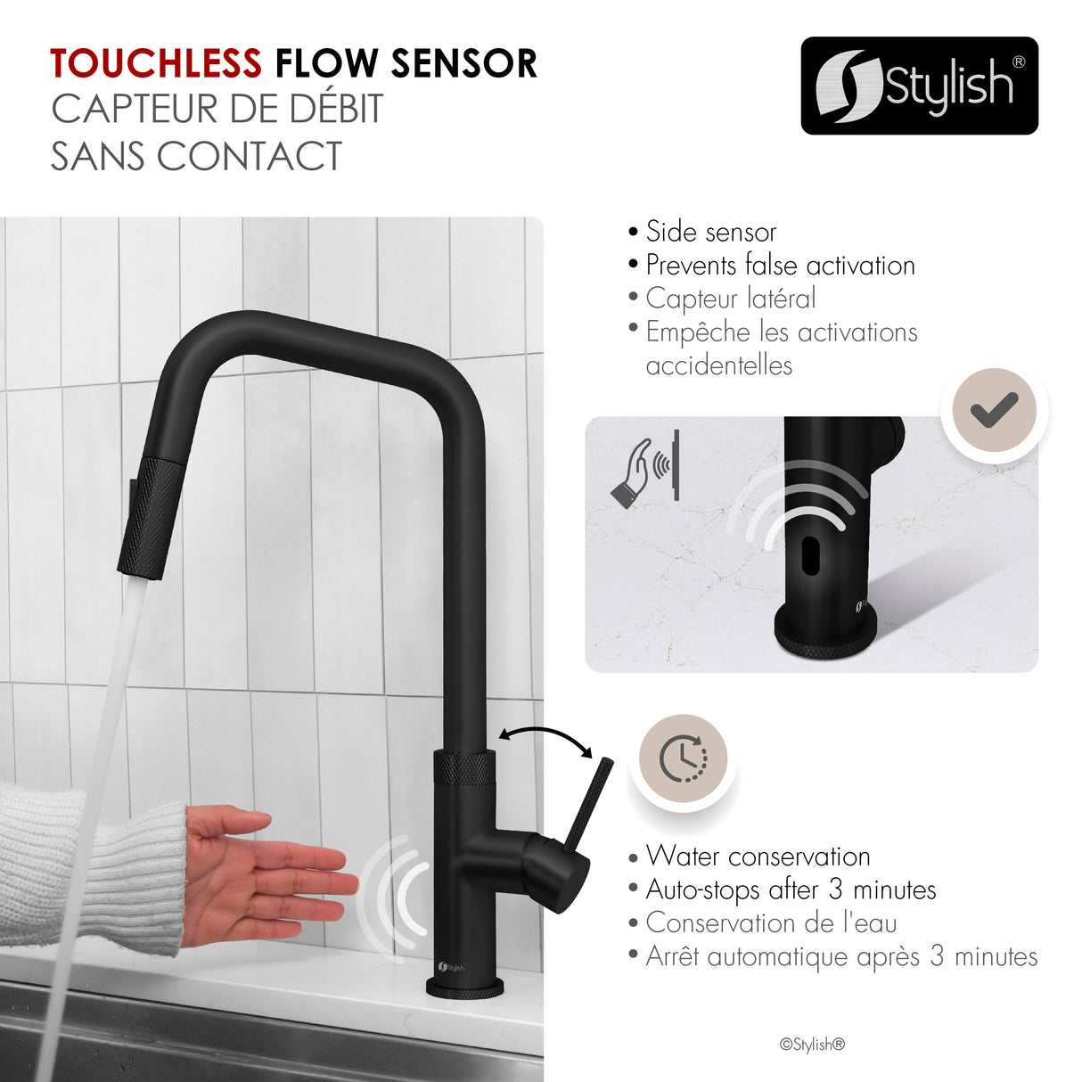 Single Handle Pull Down Touchless Kitchen Faucet