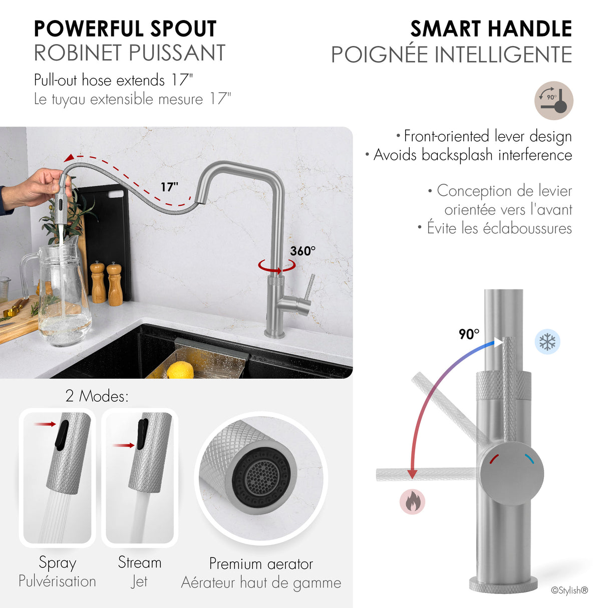 Single Handle Pull Down Touchless Kitchen Faucet