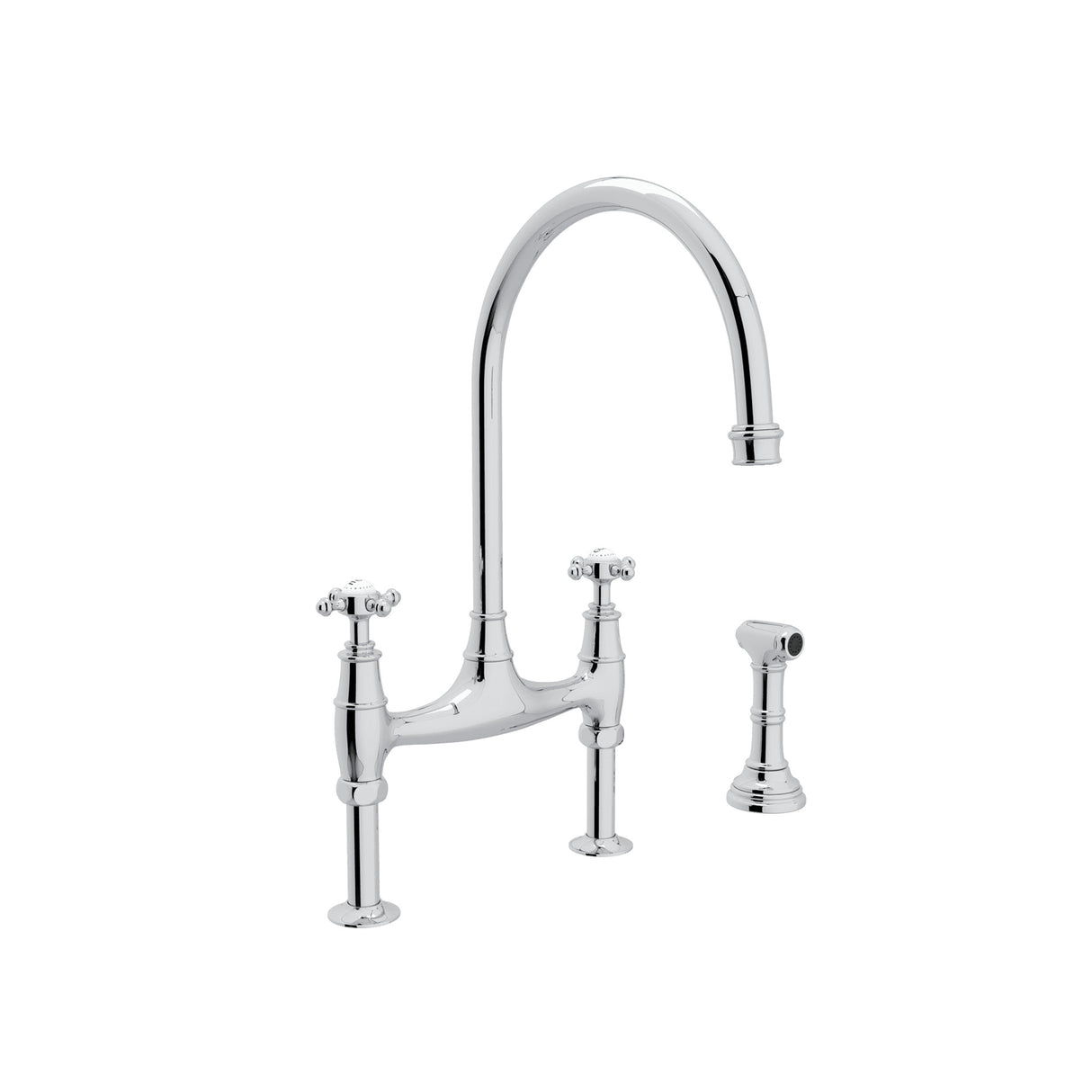 Georgian Era Bridge Kitchen Faucet With Side Spray
