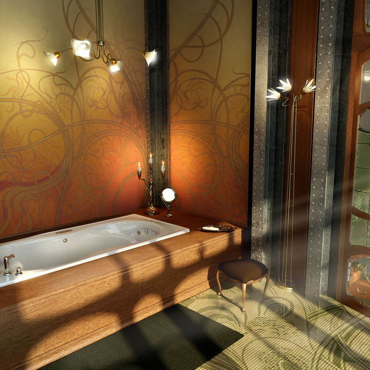 Melodie 66 x 33 Acrylic Alcove Center Drain Bathtub in White