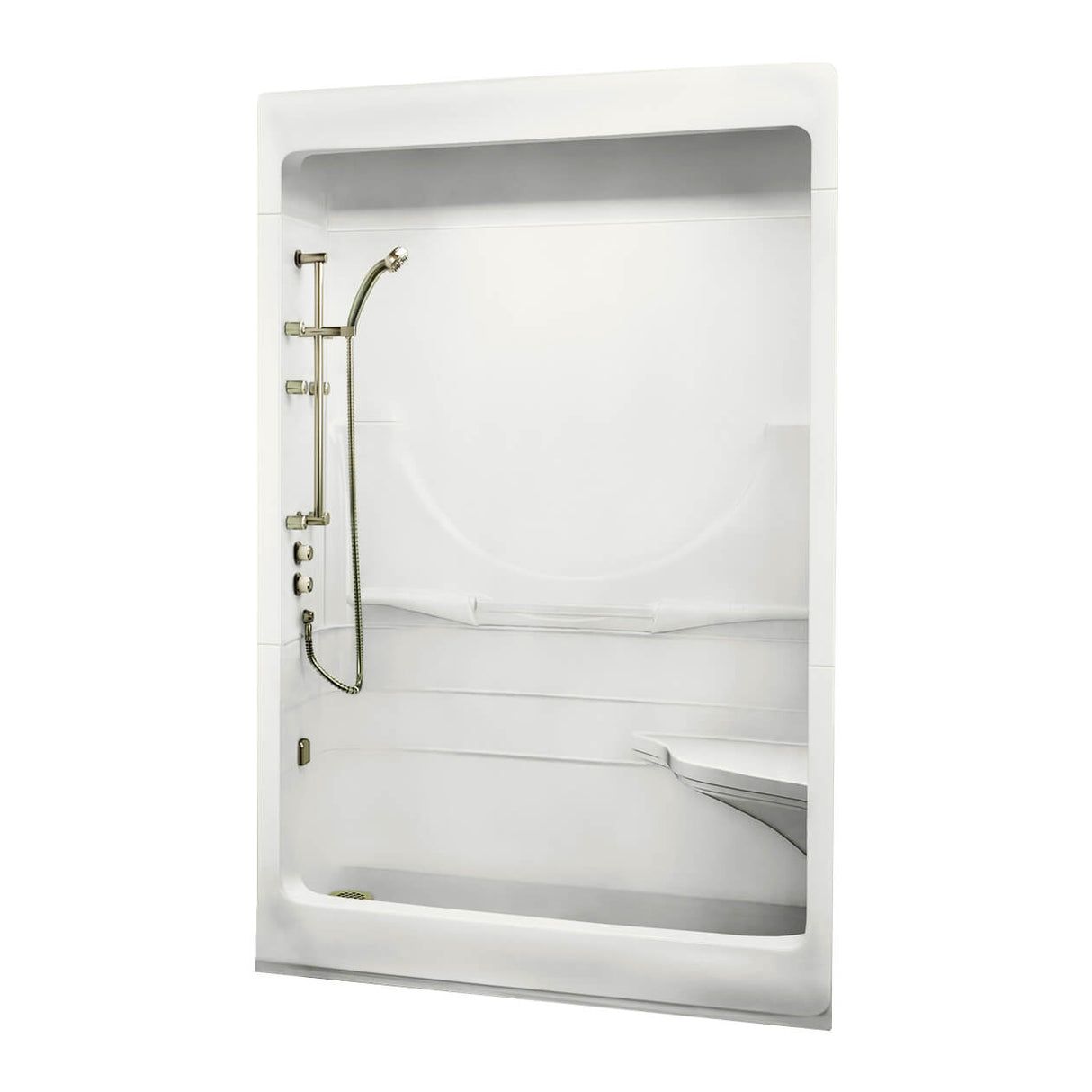 Allegro I 59 x 32 Acrylic Alcove Right-Hand Drain One-Piece Shower in White