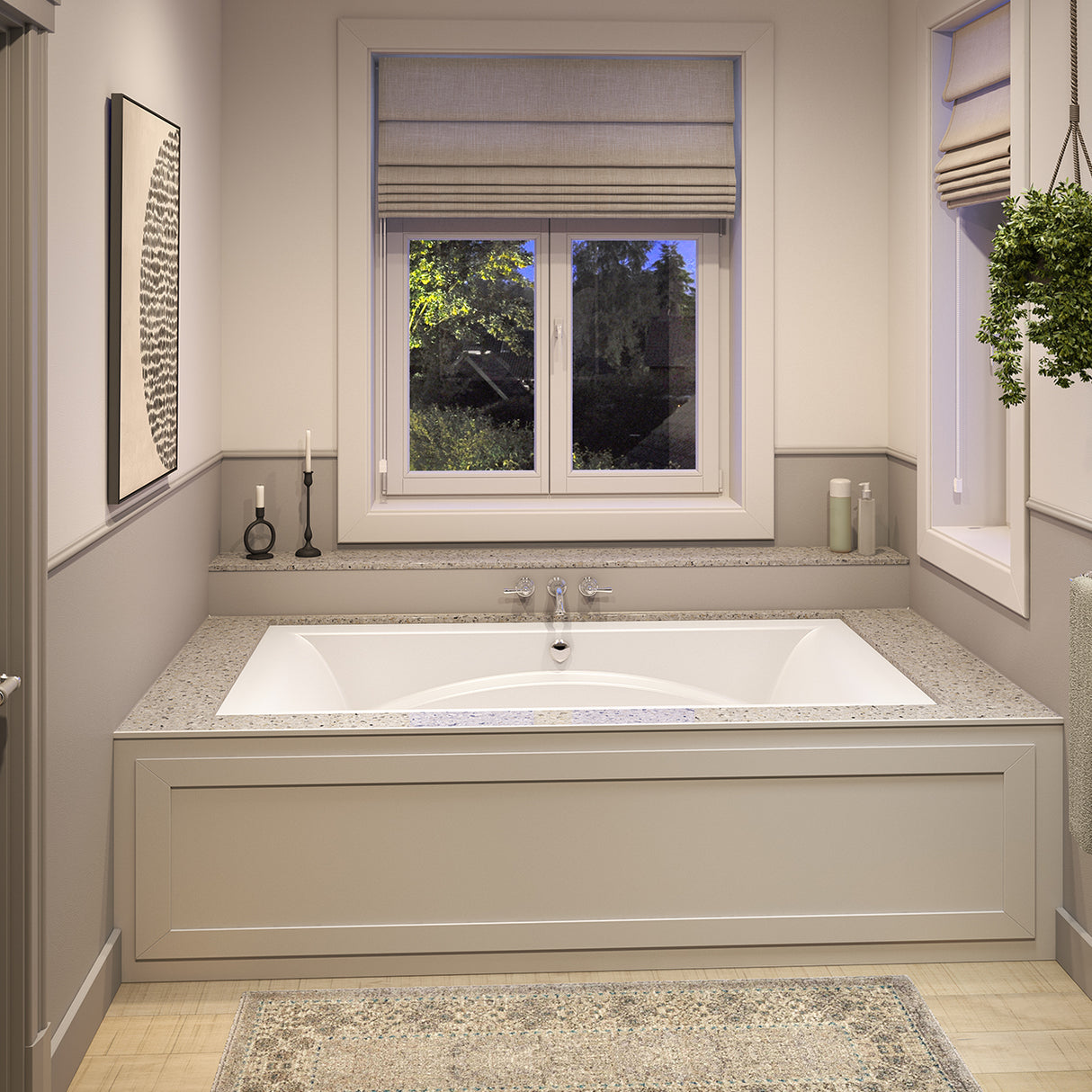 Optik 7242 Acrylic Undermount Center Drain Bathtub in White