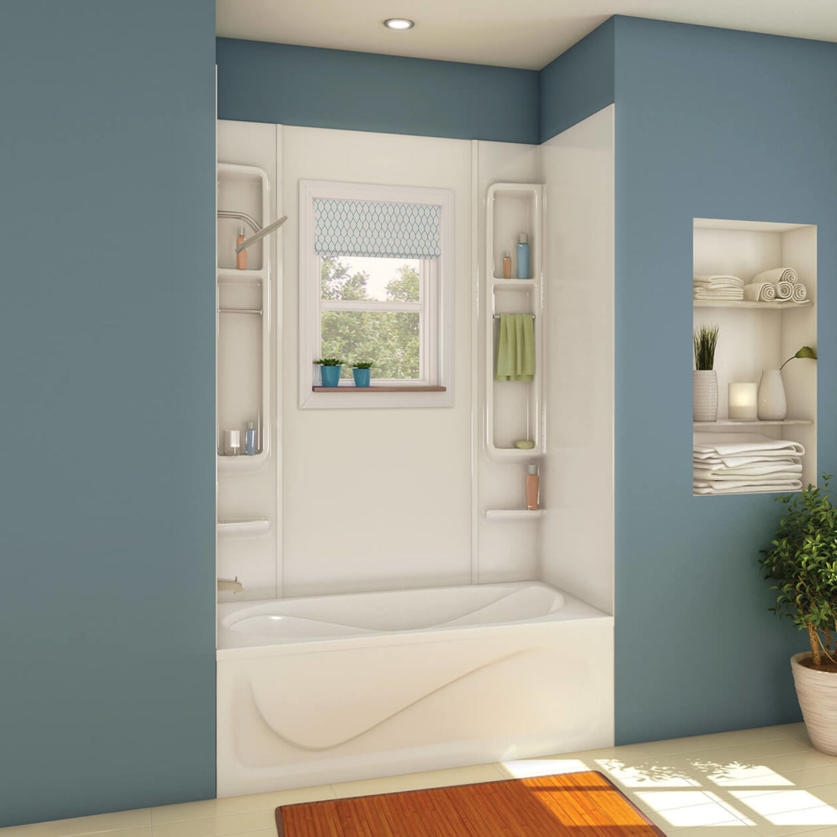 Finesse 80 61 x 34 Acrylic Glue up Five-Piece Tub Wall Surround in White