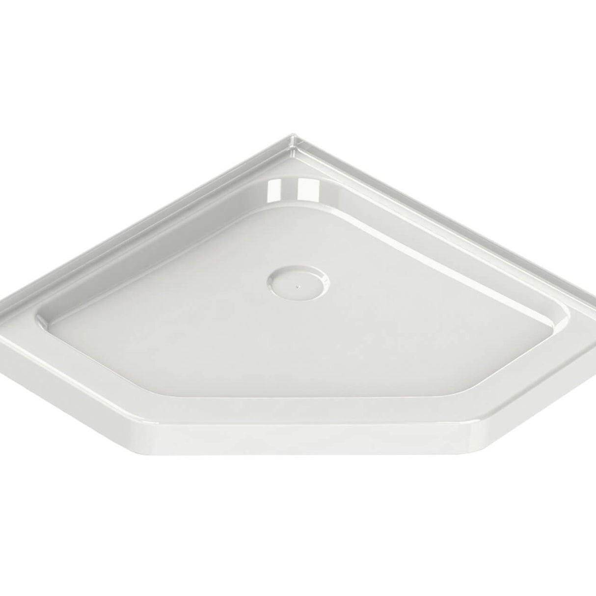 Neo-Angle Base 42 3 in. 42 x 42 Acrylic Corner Left or Right Shower Base with Corner Drain in White