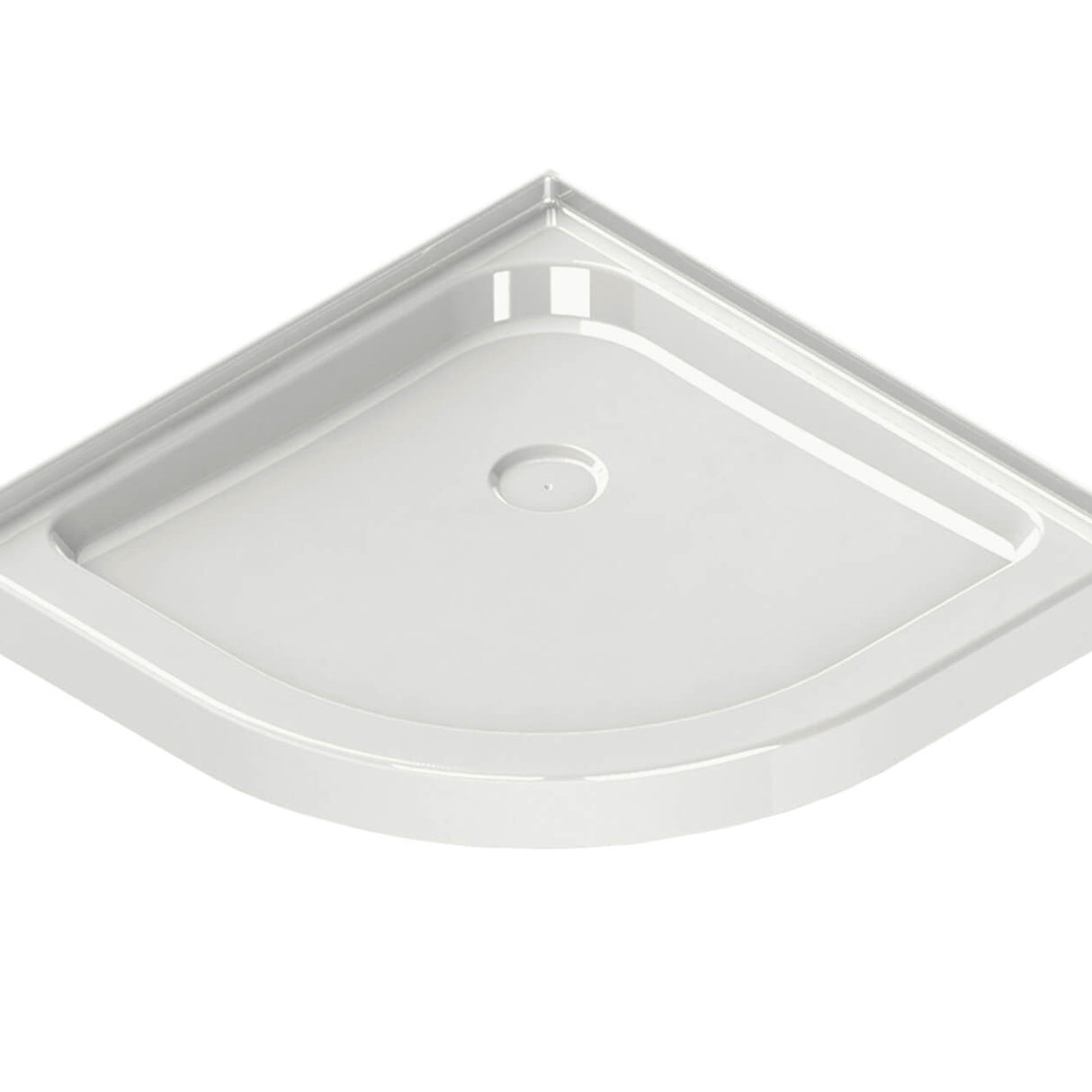 Neo-round Base 36 3 in. 36 x 36 Acrylic Corner Left or Right Shower Base with Corner Drain in White