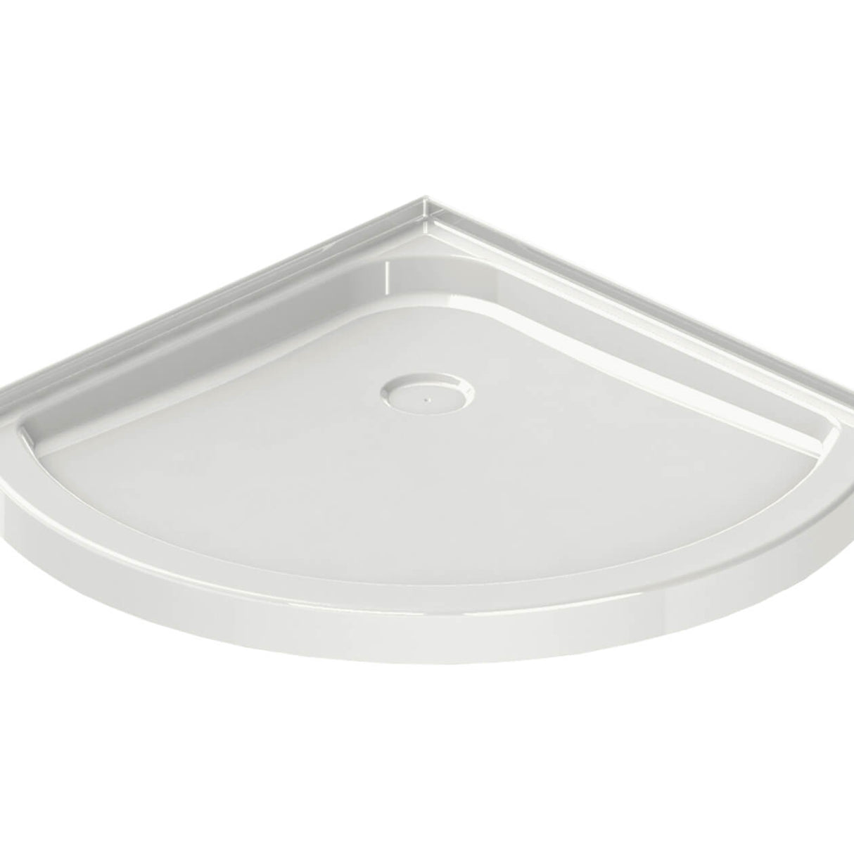 Round Base 36 3 in. 36 x 36 Acrylic Corner Left or Right Shower Base with Corner Drain in White