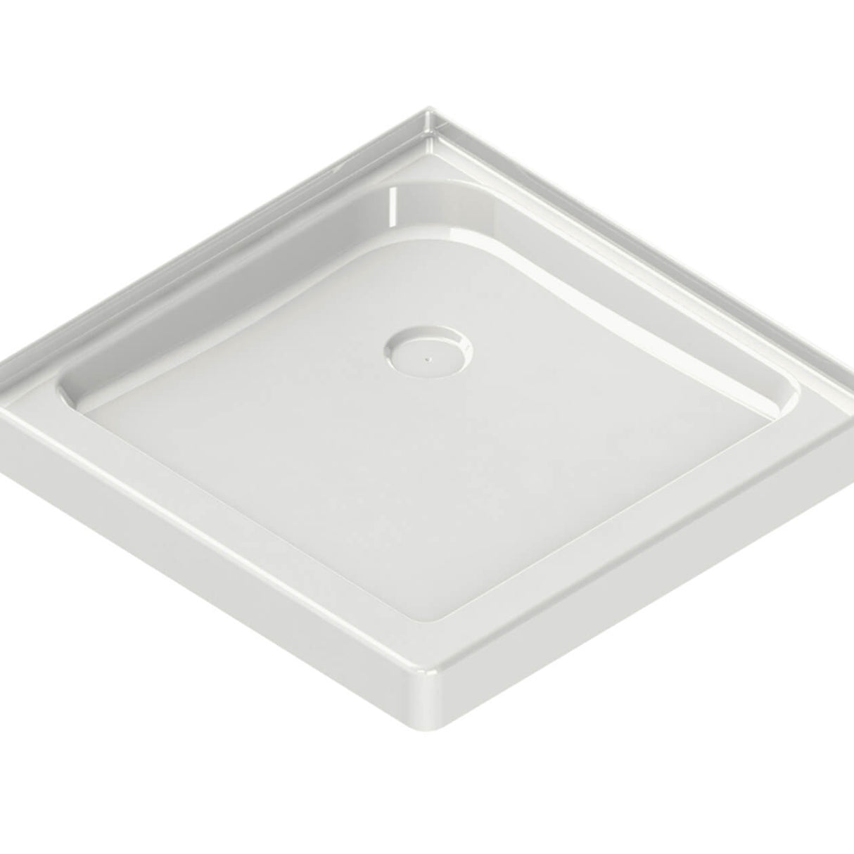 Square Base 32 3 in. 32 x 32 Acrylic Corner Left or Right Shower Base with Corner Drain in White